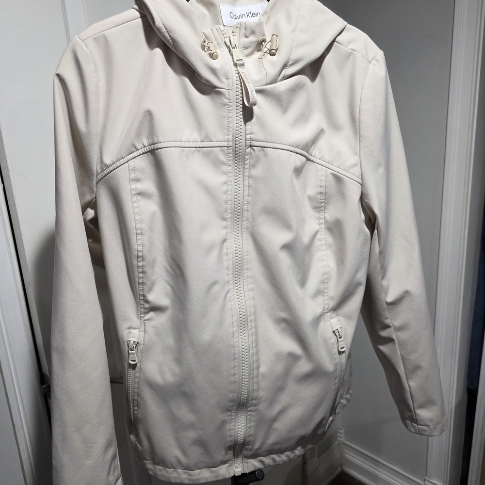 Calvin Klein Hooded Lightweight Jacket - Cream